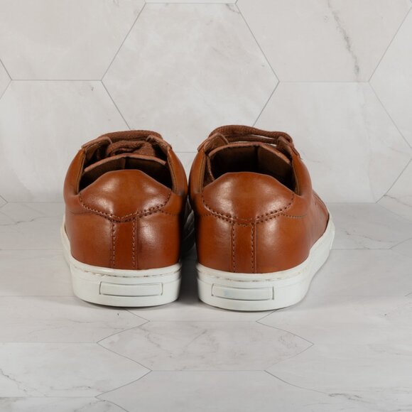 Vince Camuto Cowon Cognac Cow Analine Brown Leather Court Sneaker Boys 11.5 - Picture 4 of 12
